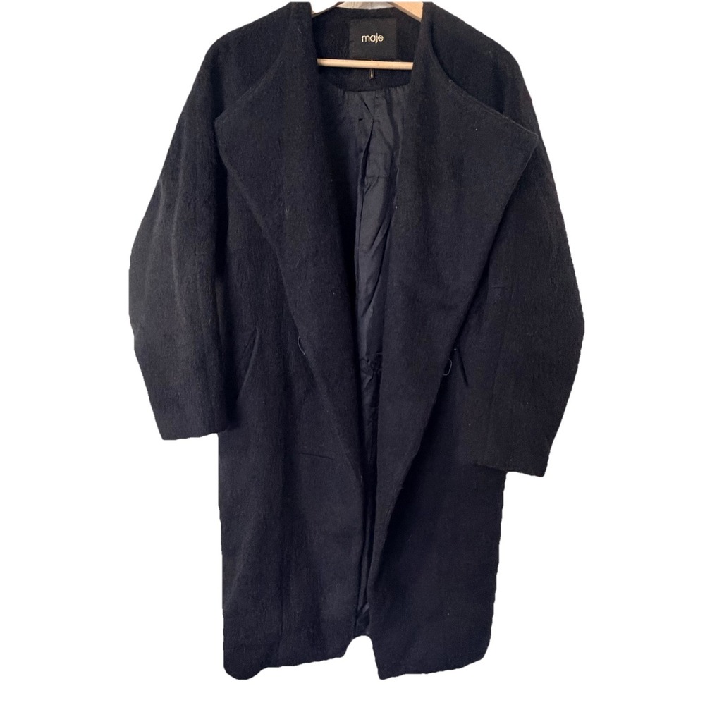 Maje Wool Mohair Coat One Button Black Womens size‎ 1